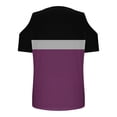 thumbnail image 5 of Puntoco Liquidación de blusas cortas para mujer, blusas estampadas para mujer, blusas de manga corta con escote en V y hombros descubiertos, blusas de moda, 5 of 5