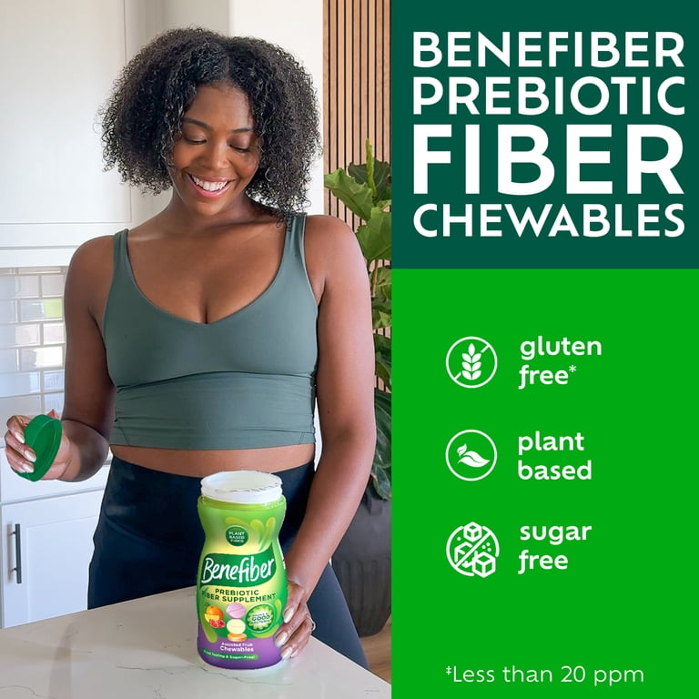 glp 1 chewable Benefiber Chewable Prebiotic Glp-1 Friendly Fiber Supplement Tablets for  Digestive Health, Assorted Fruit Flavors