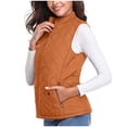 thumbnail image 5 of Sahpxhe Women's Quilted Vest Zip Up Stand Collar Sleeveless Lightweight Puffer Gilet Travel Outdoor Warm Padded Layering Jacket Orange L, 5 of 9
