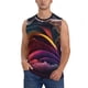 thumbnail image 1 of Fotbe Colorful Abstract Wave Motion Men's Camiseta sin Mangas Estampada para Hombres, Playera Casual para Gimnasio, Entrenamiento, Playa-Medium, 1 of 7