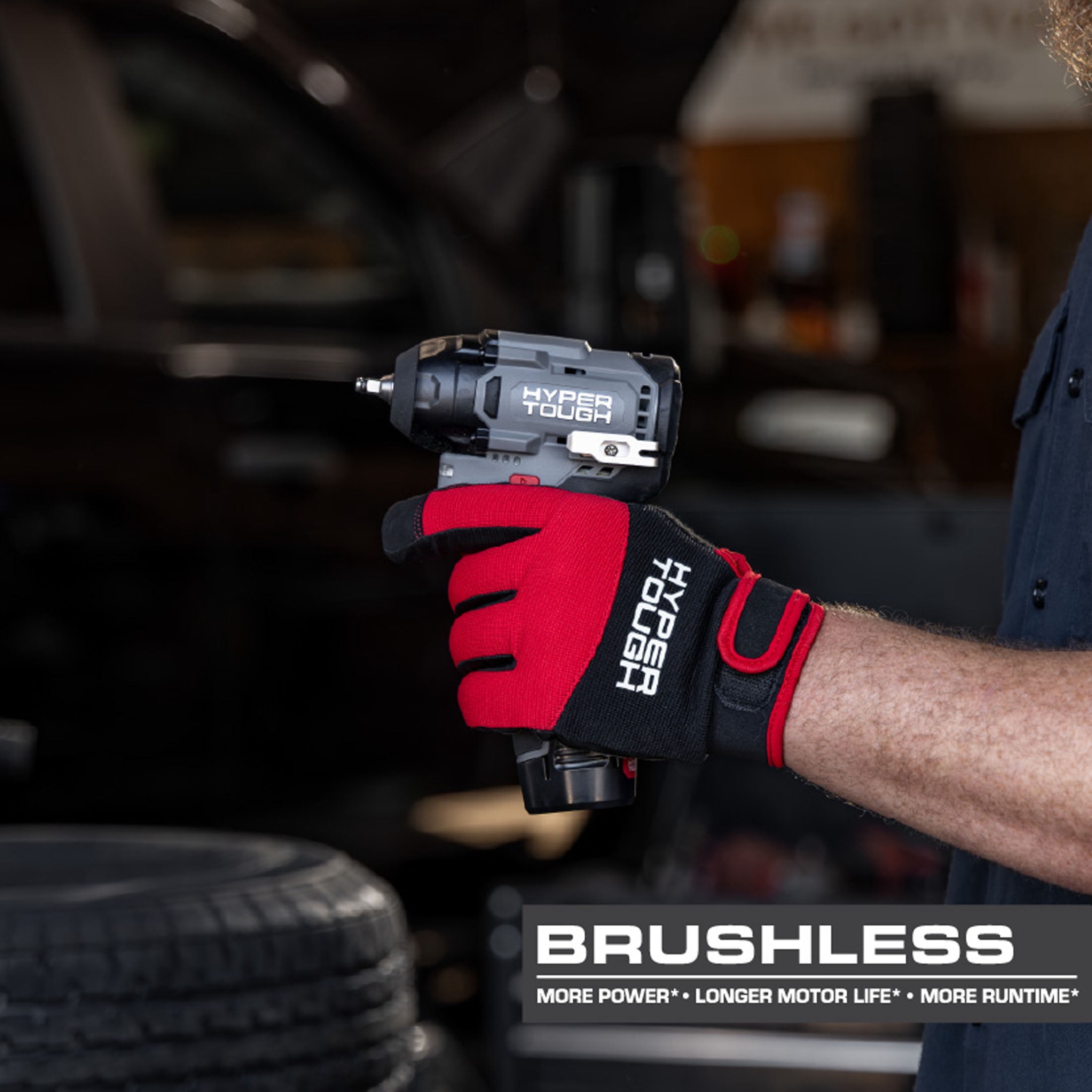 Hyper Tough 12V Brushless 1/4-inch Impact Wrench with 2.0Ah Battery