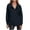 Navy, variant on Women's CrewNeck Long Sleeve Pullover Henley Shirts with Button-Up Neckline Side Slit Casual Comfortable Pullover Tops