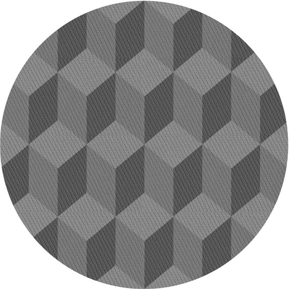 Ahgly Company Indoor Round Patterned Gray Dolphin Gray Area Rugs, 5' Round