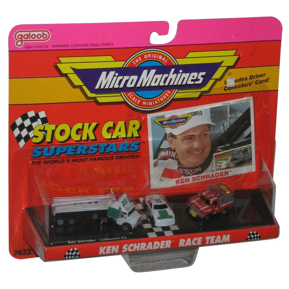Micro Machines Nascar Ken Schrader Race Team (1991) Galoob Toy Car Set