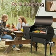 thumbnail image 3 of KingChii 456 sq. in Wood Pellet Smoker & Grill BBQ with Auto Temperature Control, Folding Legs for Outdoor Patio RV, Bronze, 3 of 9