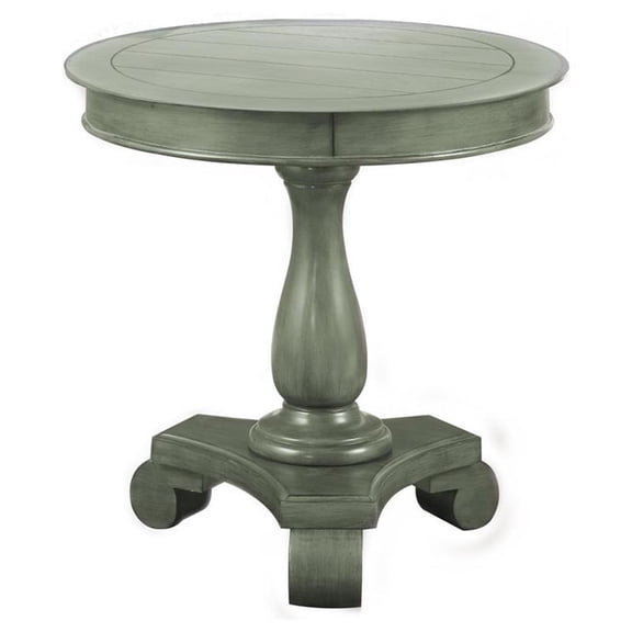 Bowery Hill Round Transitional Engineered Wood End Table in Teal