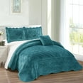 thumbnail image 3 of Home Soft Things 4 Piece Supersoft Microplush Bedspread Set - Blue Sapphire - Oversized King (120" x 120"), 3 of 8