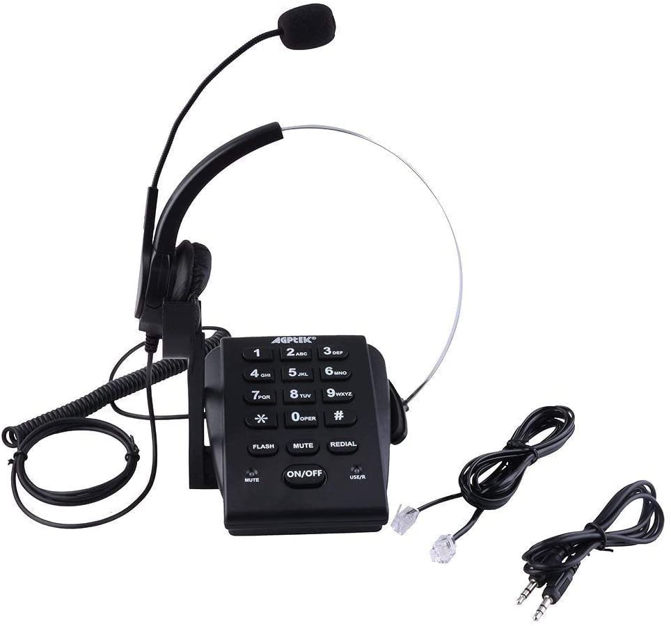 AGPtek® Noise Cancelling Call Center Dial Pad Headset Telephone System