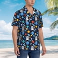 thumbnail image 2 of Lsque Space Dog pattern Hawaiian Shirt for Men, Unisex Summer Beach Casual Short Sleeve Button Down Shirts-Medium, 2 of 9