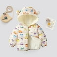 thumbnail image 6 of Hicidod Toddler Winter Coats Long Sleeve Cute Bear Ears Hooded Zipper Down Jackets Fleece Windproof Printed Lining Warm Outwear, 6 of 7