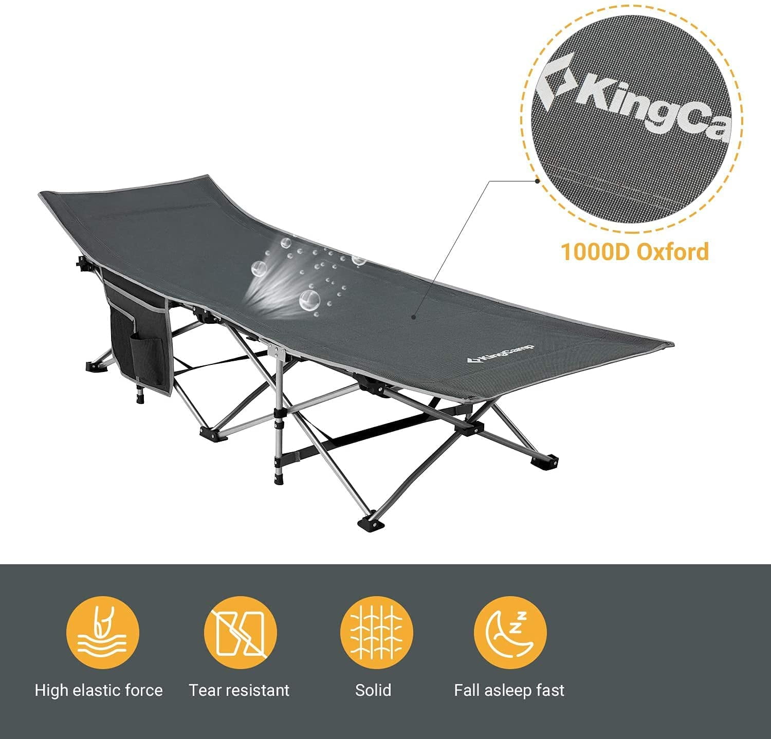 KingCamp Portable Folding Camping Cot Lightweight Sleeping Cot for
