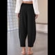 thumbnail image 4 of Pantalones Rectos Holgados Informales de Algodón y , Color Negro, Talla L, 4 of 7