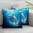 thumbnail image 3 of Fenyluxe Dolphin Pillow Covers for Couch Sofa Indoor Outdoor Square Summer Style 1PC 22x22in, 3 of 5