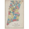 thumbnail image 2 of New York Common Council,  13x18 White Modern Wood Framed Museum Art Print Titled - Map of the City of New York showing original high water line and the location of different Farms and, 2 of 4