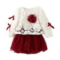 thumbnail image 1 of Gibobby Conjunto térmico bebé Niñas pequeñas invierno manga larga Bowknot Smock chaqueta vestido de princesa 2 piezas trajes conjunto de ropa rojo(A, 18-24 Meses), 1 of 5