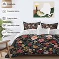 thumbnail image 3 of 3 Piece Watercolor Flowers Duvet Cover Set Queen Size, Microfiber Comforter/Quilt Cover with Corner Ties and 2 Pillowcases, Farmhouse Floral Vintage Black All Season Soft Bedding with Zipper Closure, 3 of 8
