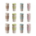 thumbnail image 3 of Double-wall Insulation Eco-friendly Wheat Fiber Straw Coffee Cup Travel Coffee Mug Leakproof Gift Mugs, 3 of 10