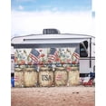 thumbnail image 5 of 4th of July RV Awning Sun Shade Screen 9'X15.3' USA Flag Mesh Sunscreen FreedomPoppy Flower Awning Shade Screen with Zipper UV Blocker Completed Kits Outdoor Canopy for RV Motorhome Camper Trailer, 5 of 7