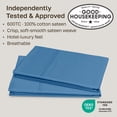 thumbnail image 2 of California Design Den Standard/Queen Size Pillow Cases Set of 2 - 600 Thread Count Sateen, 100% Cotton, Fits Standard & Queen Pillows - Parisian Blue, 2 of 8