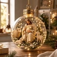 thumbnail image 5 of Illuminated Scripture Keepsake Ornament, Lighted Hanging Decoration with Bible Verse, Religious Themed Holiday Ornament, Transparant Ball with 2D Flat Sheet for Christmas Tree Home Display, 5 of 7