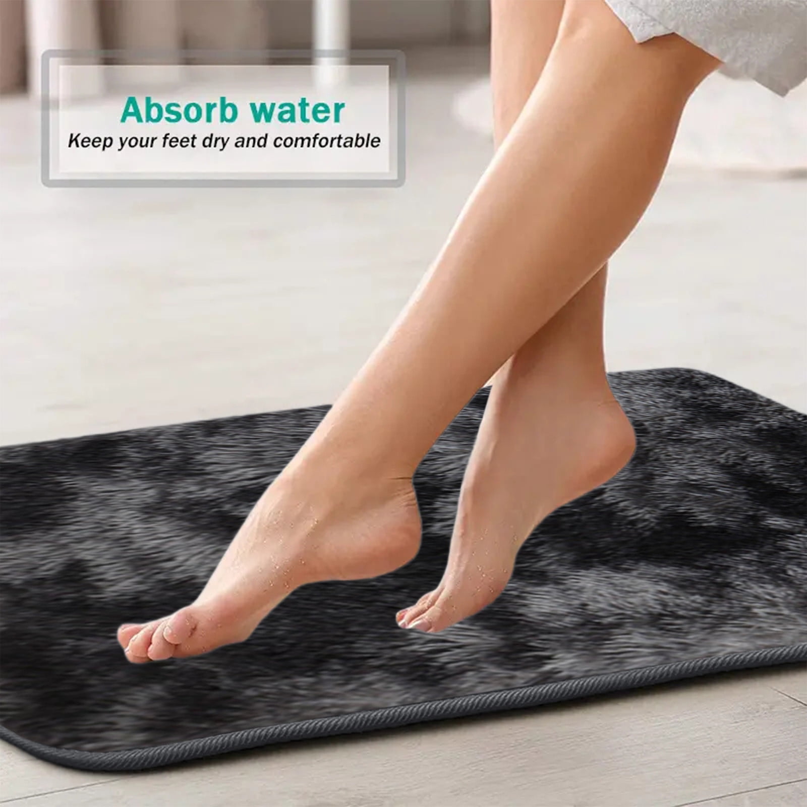 BVXEEP Bath Mat, Bathroom Rug, Mixed Colors Bath Mats 4 Set Bathroom Rugs for 4 Pcs Toilet Mats Universal Soft Comfortable Water Absorption Non-Slip Thick Machine Washable Easy Dry Dark Color