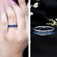thumbnail image 3 of Rosec Jewels Baguette Shape Lab Grown Blue Sapphire Eternity Band Ring - AAAA Quality, 925 Sterling Silver, US 4.00, 3 of 8