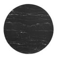 thumbnail image 2 of Stylish Zinque Dining Table - Contemporary Design with Mid-Century Flair - 40" Artificial Marble Surface - Easy to Clean - Black and Polished Gold Tapered Base - Non-Marking Ring - Assembly Required, 2 of 5
