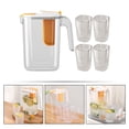 thumbnail image 6 of 1 Set of Water Pitcher with Strainer Drinks Water Jug Fridge Door Water Jug with Cups Cold Water Pitcher, 6 of 6