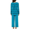 thumbnail image 4 of yievot Women's Pajama Set Soft Long Sleeve Top With Pants Striped Printed Loungewear Sleepwear Pajamas, 4 of 7