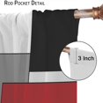 thumbnail image 6 of Geometric Red Curtains, Modern Abstract Checkered Black Grey White Print for Room Window Decor, Rod Pocket Blackout Drapes for Living Room Bedroom Kitchen 2 Panel Set 21" W X 63" L, 6 of 6