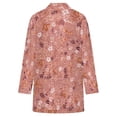 thumbnail image 5 of Women's Plus Size Dusty Rose Floral Cardigan, Long Sleeve Open Front Tunic with Pockets, 5 of 8