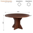 thumbnail image 3 of Round Dining Table for 4-6 People, 120cm Dining Room Table with Wooden Pedestal Base, Dinner Tables, Circle Kitchen Tables for Dining Room, Kitchen, Living Room (Table Only), 3 of 7