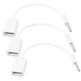 thumbnail image 1 of Milisten 3PCS USB To 3.5MM 12V Vehicle Mounted MP3 Transfer Cable Aux CD Player Audio Cable(White), 1 of 5