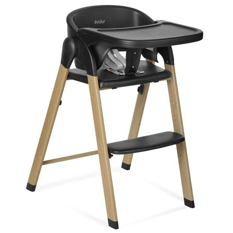 Evolur Nimbus High Chair in Black, Easily Converts from Baby High