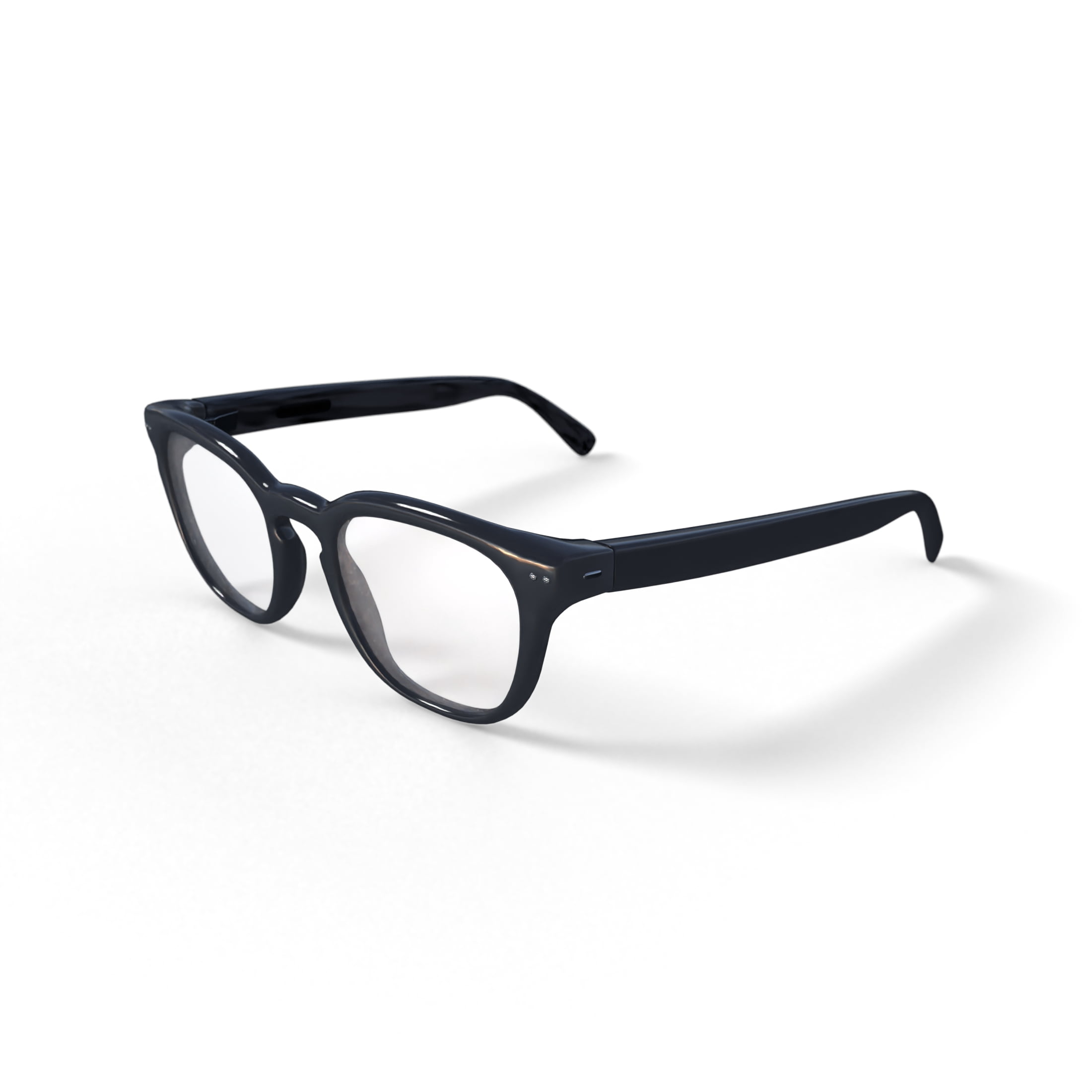Nuance Audio Panthos Smart Glasses, Prescription Hearing Eyeglasses, Size 48, Shiny Black/Demo Lens