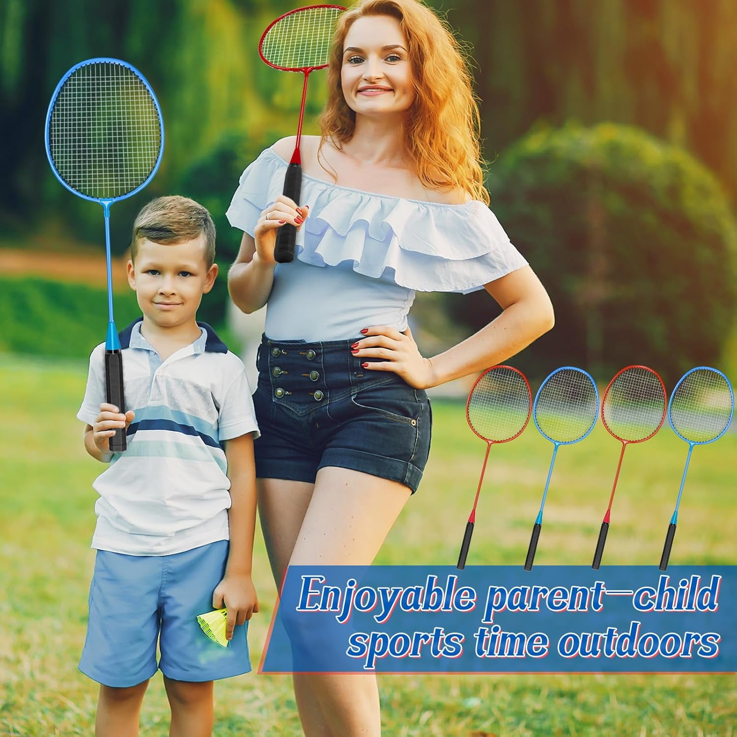 12 Pack Badminton Rackets Set Including Badminton Racquets, Nylon Shuttlecocks and Carry Bag for Outdoor Backyard Games Beginners