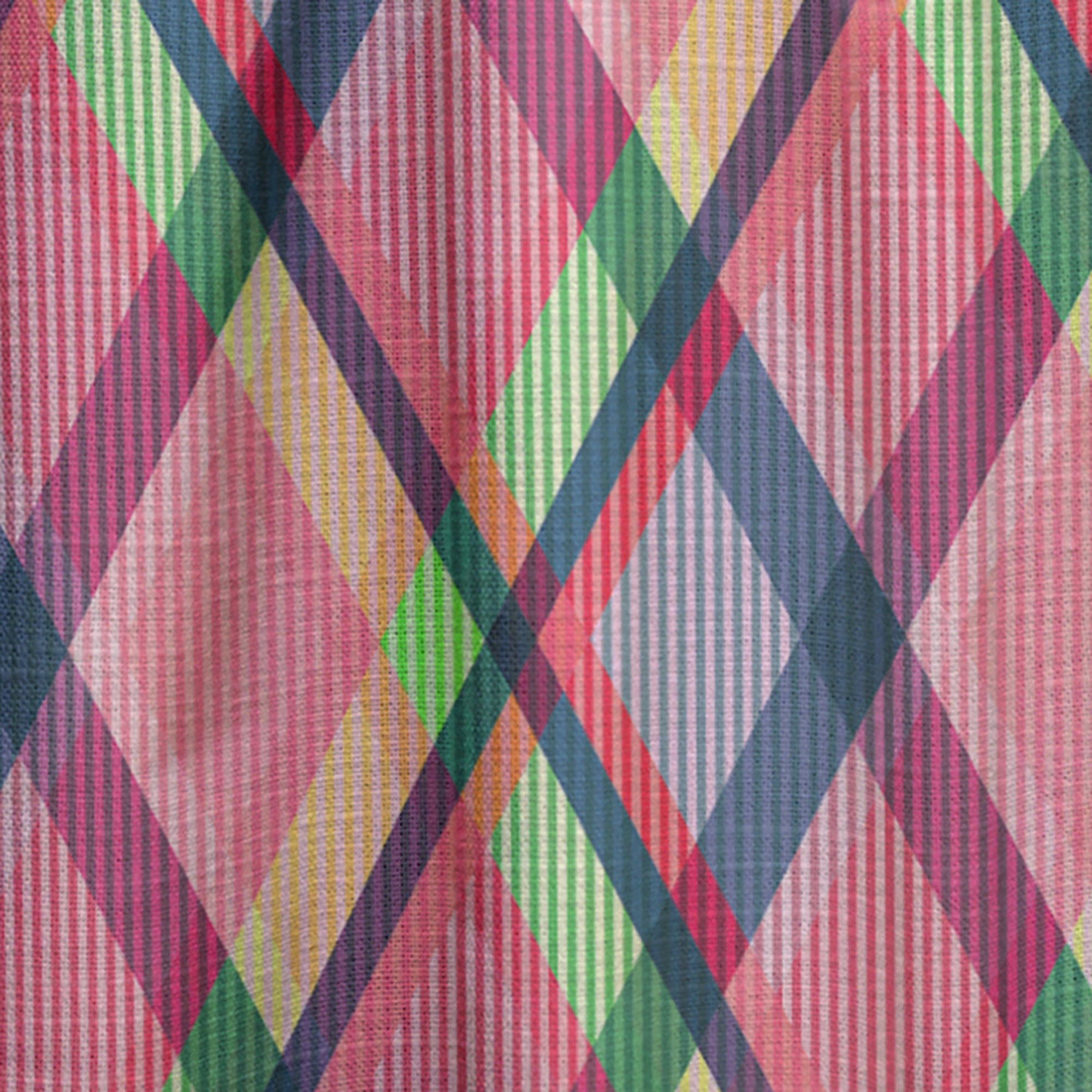 Designart 'Tartan Texture Geometrical Retro I ' Mid-Century Modern Curtain Panel