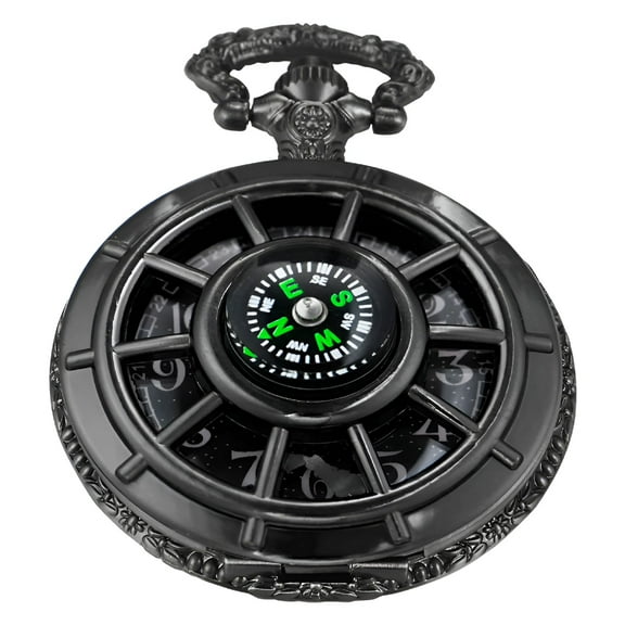 DESIGNICE Men's Pocket Watch, Arabic Digital Dial Pocket Watches with Chain for Men