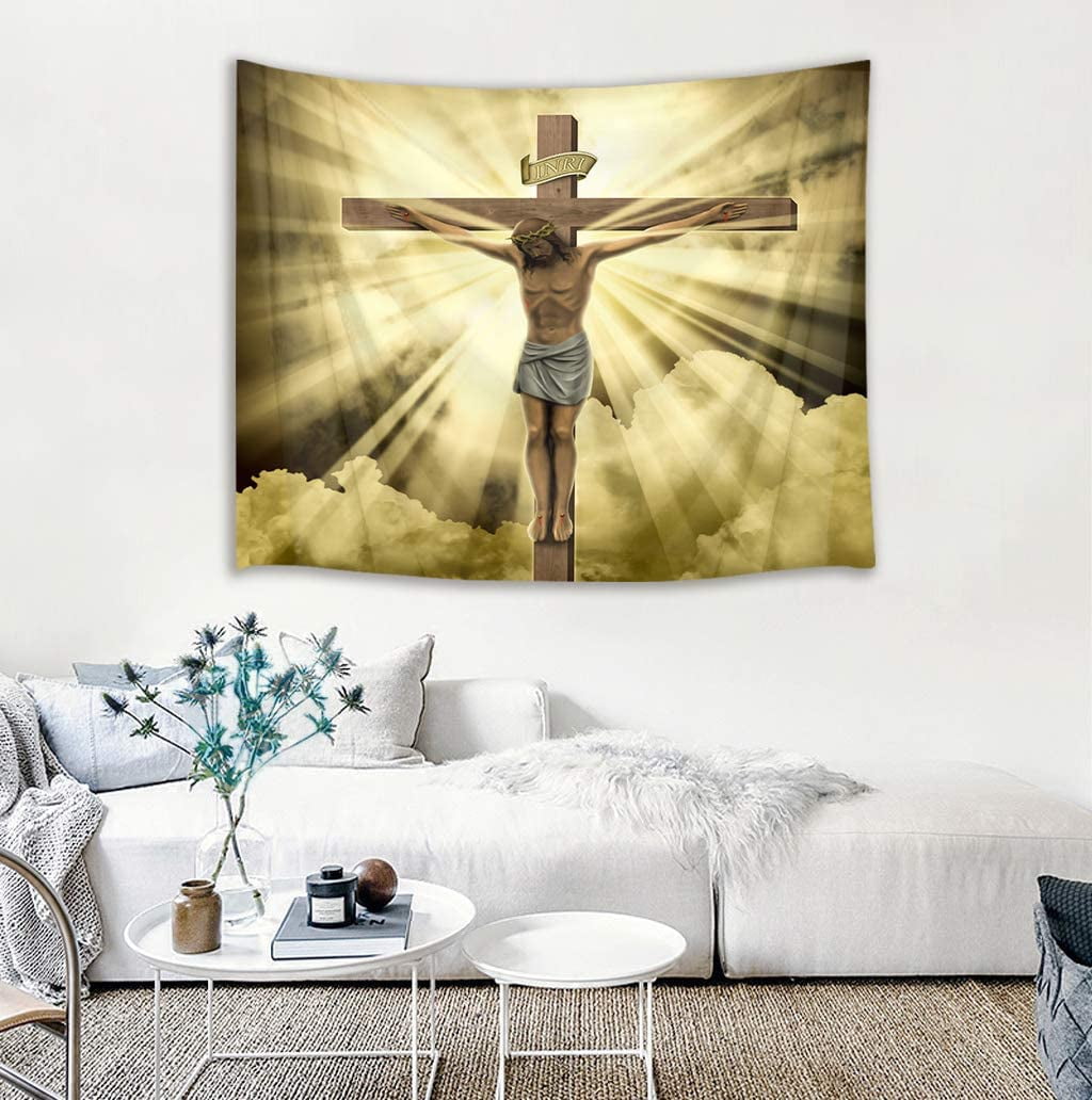 Jesus God Light Tapestry Home Wall Art Hanging Bedspread Dorm Room Home Decor 