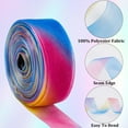 thumbnail image 5 of Cinta de organza arcoíris de 50 yardas con ribete de color transparente, gasa rizada iridiscente, grogrén de poliéster, cintas bordadas brillantes, 5 of 5