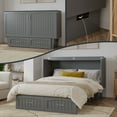 thumbnail image 1 of AFI Sydney Queen Solid Wood Murphy Bed Chest with Mattress in Grey, 1 of 20