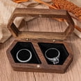 thumbnail image 6 of Wooden Ring Holder Jewelry Storage With Transparent Lid Two Slots Walnut Wedding Ring Container For Couples Portable Couple Rings Holder For Wedding Occasion Home Textile Storage, 6 of 7