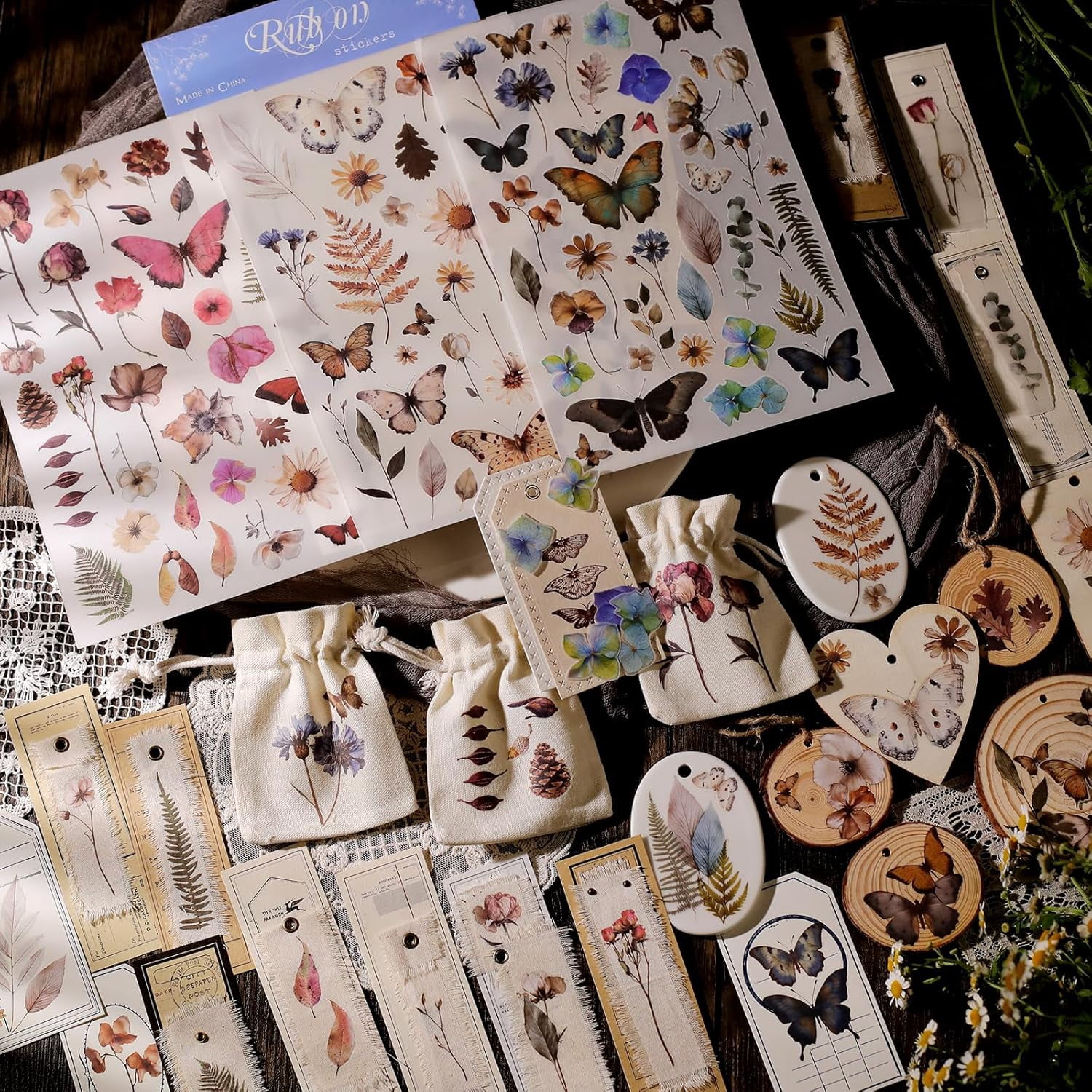CATaireen Rub on Transfer Stickers Fit Paper Wood Fabric Fairy Elements Scrapbooking Supplies Art Collage Card Making Vintage Junk Journal Set for Adults