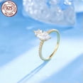 thumbnail image 2 of 925 Sterling Silver Ring Gold Plated S925 Marquise Cut Women Wedding Engagement, 2 of 9