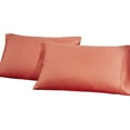 thumbnail image 2 of Superior Motley Solid 1200-Thread Count Cotton-Blend Pillowcase Set, King, Coral, 2 of 4
