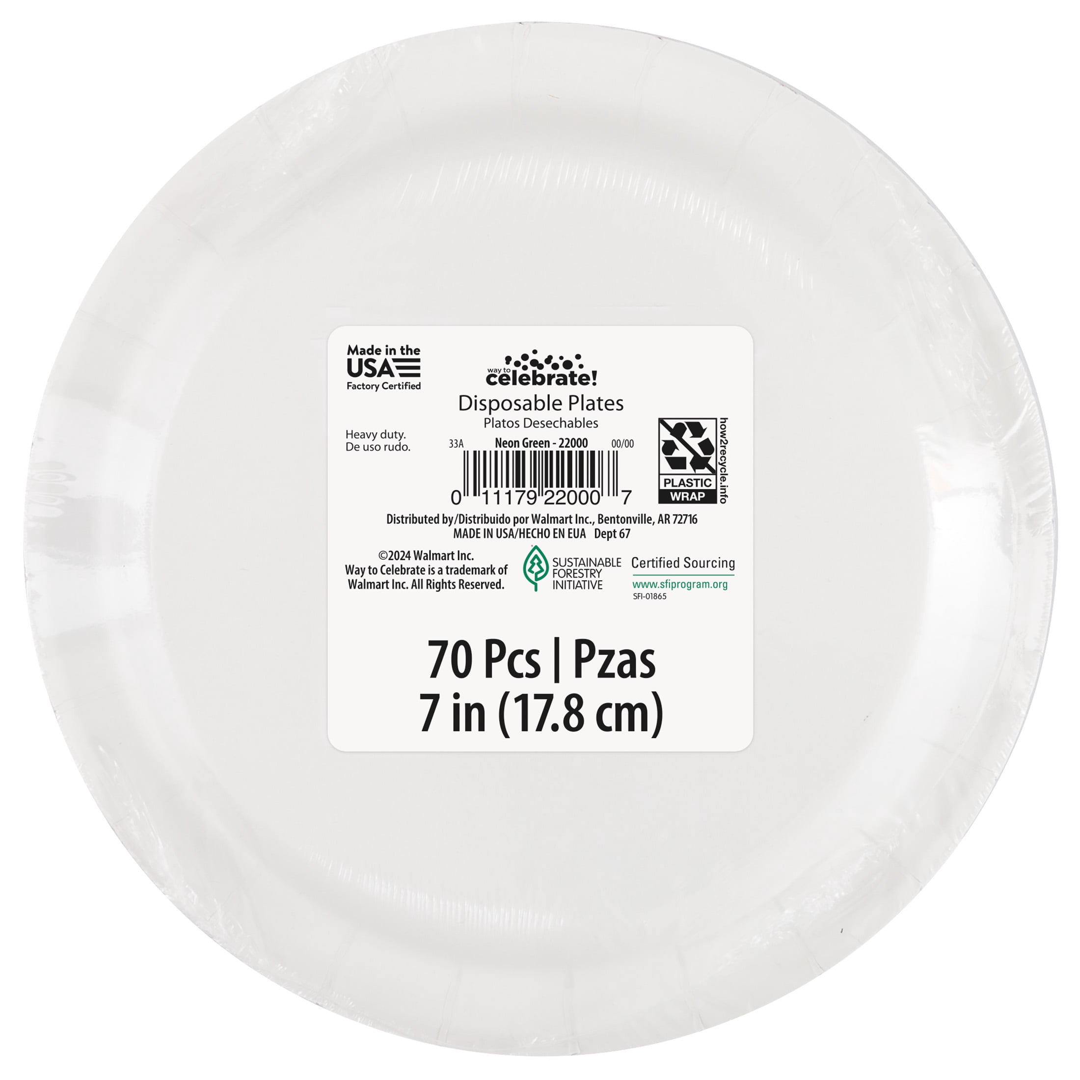 (2 pack) 70CT 7IN Green Paper Dessert Plates by Way To Celebrate