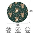 thumbnail image 3 of 15.4" Round Placemat Set of 1 Polyester Fabric Place Mats Non-Slip Dining Kitchen Table Mats for Kitchen Party Decor Cute Christmas Reindeer Pattern, 3 of 5