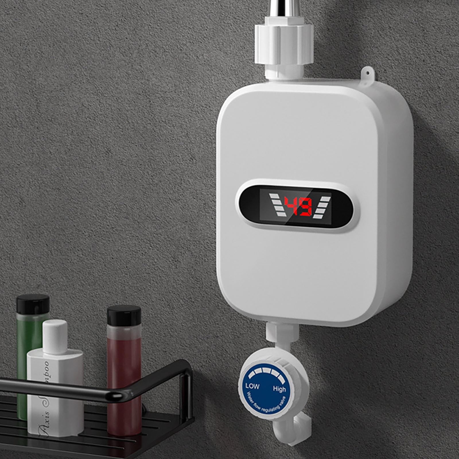 TOPRenddon Instant Tankless Water Heater Under Sink – 3500W Compact Electric Thermostatic for Kitchen/Bathroom – Energy-Efficient, 3-Second Hot Water, Easy Installation (5L, Shower-Ready)