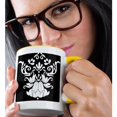 thumbnail image 2 of 3drose, Elegant Black and White Design, 15oz Two-tone Yellow Mug, 2 of 6