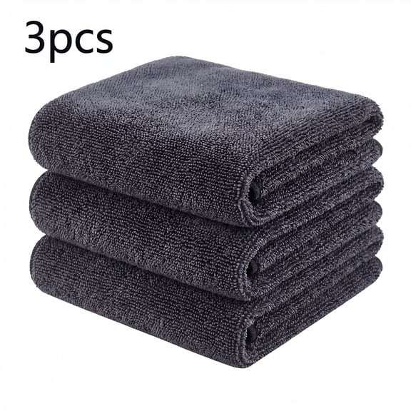 ROSEXIXI car drying towel 3 Pcs 11.8x15.75in Super absorbent Black for car cleaning